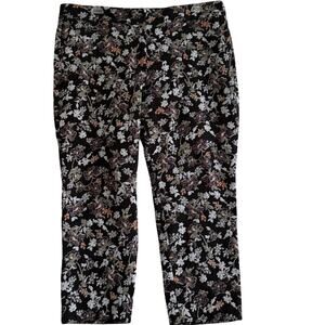 Loft Julie Floral Jacquard Embroidered Pencil Pants Sz 18 Career Whimsigoth Y2K